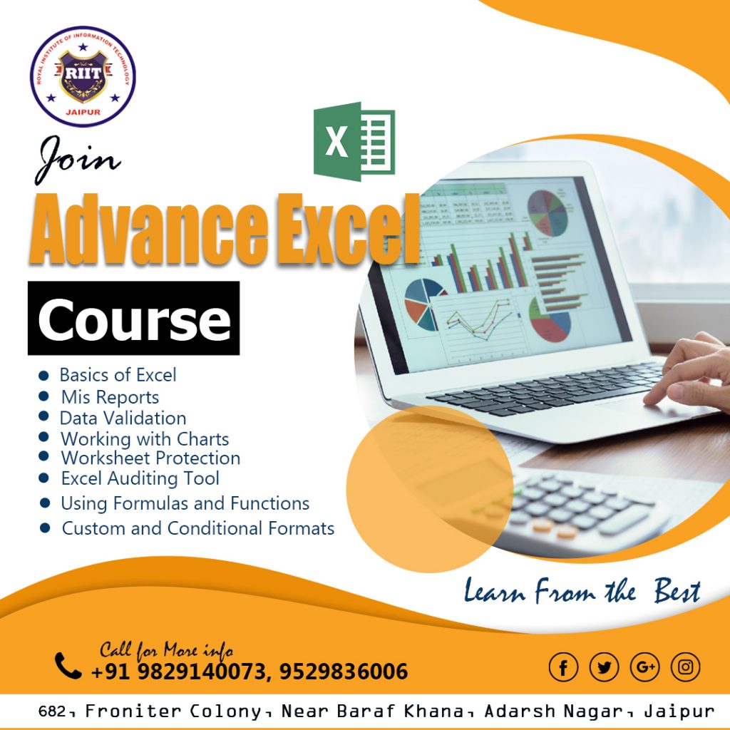 Top Microsoft Advanced Excel Training Course in Jaipur Royal Education