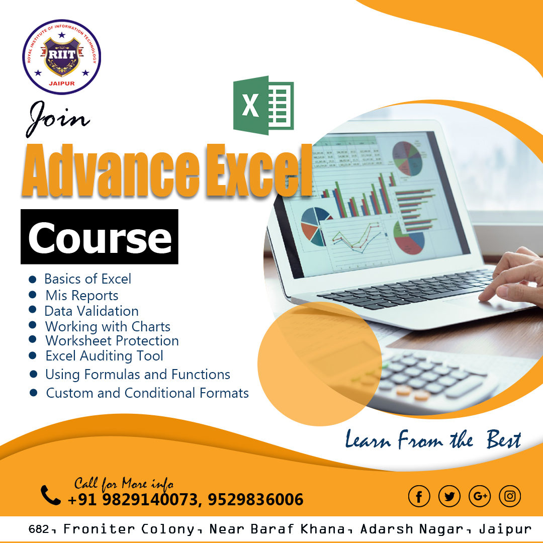 Top Microsoft Advanced Excel Training Course in Jaipur Updated 1 Aug 2023